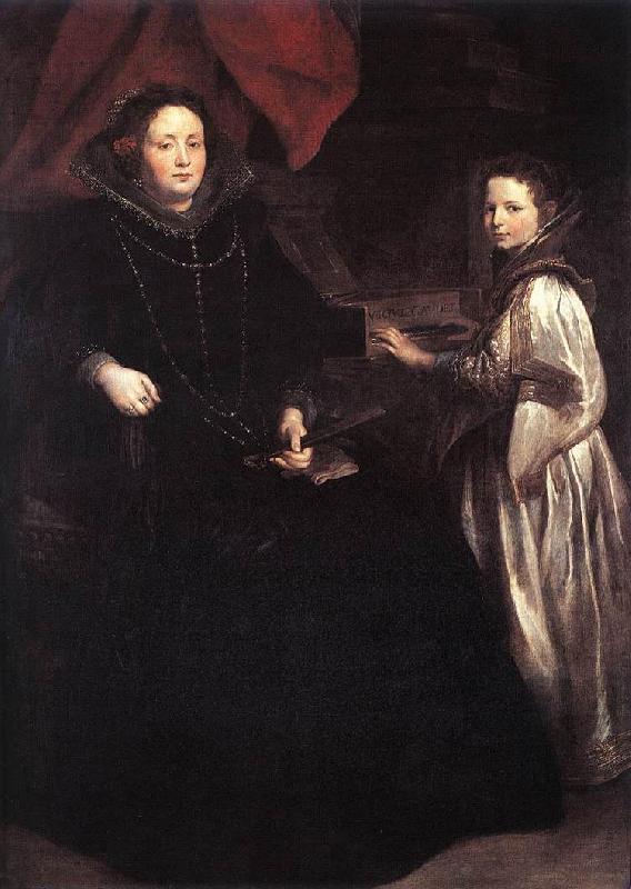 DYCK, Sir Anthony Van Portrait of Porzia Imperiale and Her Daughter fg Sweden oil painting art